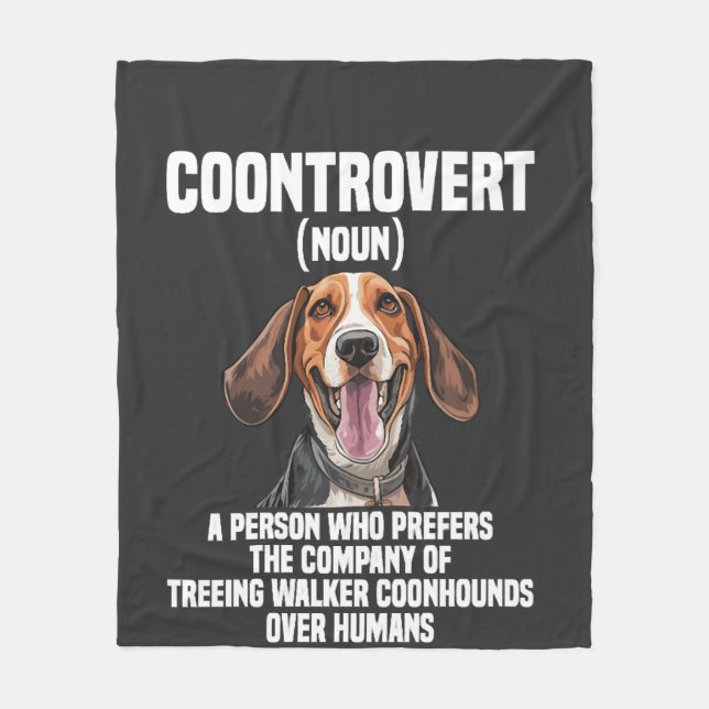 Trädgående Walker Coonhound Älskare Hund Coontrove Fleecefilt (Framsidan)