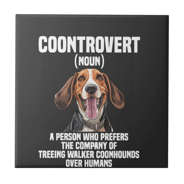 Trädgående Walker Coonhound Älskare Hund Coontrove Kakelplatta (Framsidan)
