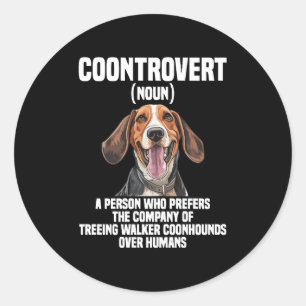Trädgående Walker Coonhound Älskare Hund Coontrove Runt Klistermärke