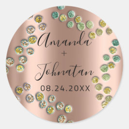 Trädgård Abstrakt Prickar Namn Datum Svart Ros  Runt Klistermärke