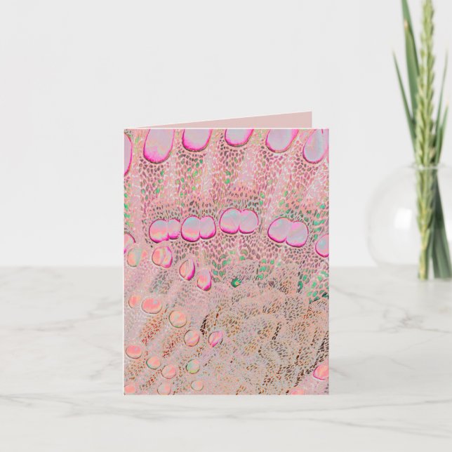 Trädgård anteckning fest kort rosa abstrakt blomma (Framsida)