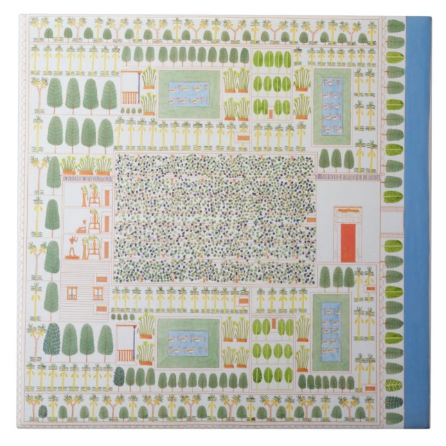 Trädgård av en egyptisk dignitär för kickrang, kakelplatta (Framsidan)