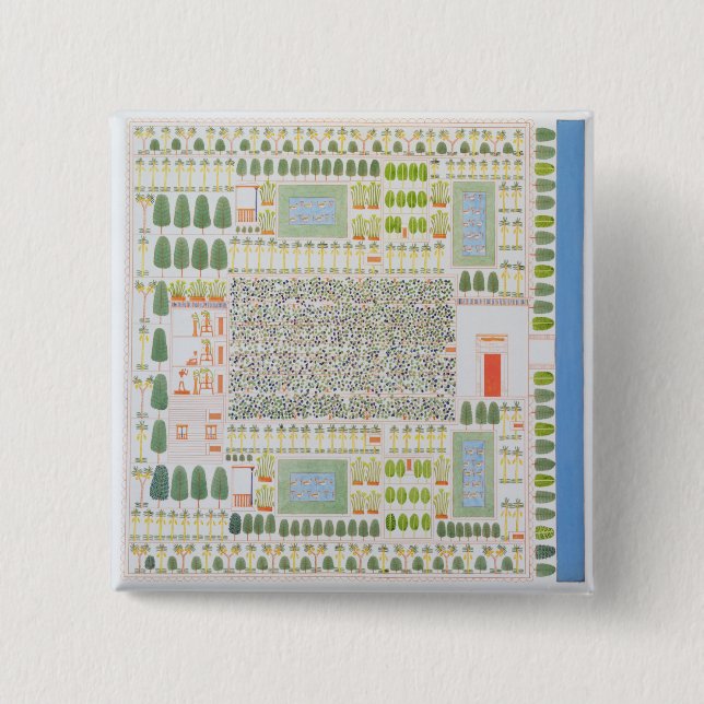 Trädgård av en egyptisk dignitär för kickrang, knapp (Framsida)