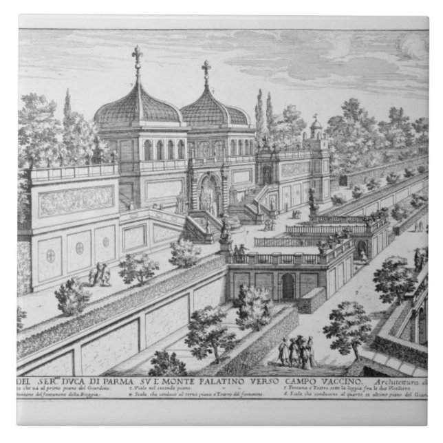 Trädgård av hertigen av Parma på den Palatine Kakelplatta (Framsidan)