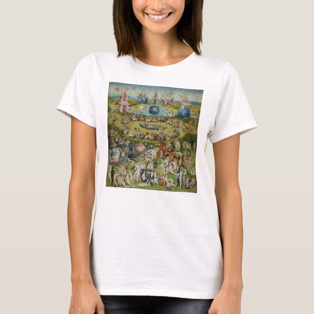 Trädgård av jordiska fröjder, 1490-1500 t-shirt (Framsida)