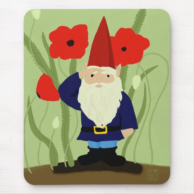 Trädgård av minnegnomen Mousepad Musmatta (Framsidan)