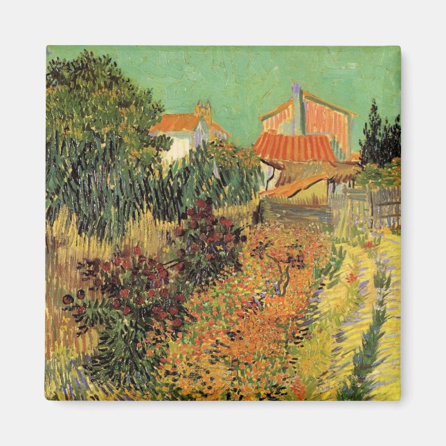 Trädgård bakom ett hus av Vincent van Gogh Magnet (Framsidan)
