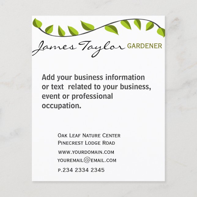 Trädgård Blad Trädgårdsskötsel Grönt Flygblad (Framsidan)