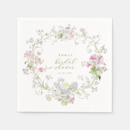Trädgård Boho Vilda blommor Bröllopsdusch Pappersservett