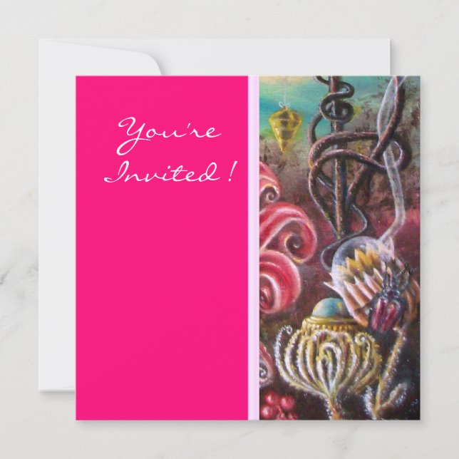 TRÄDGÅRD FÖR MELISSA 2, ljusröd, rosa grön Inbjudningar (Framsida)