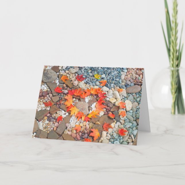 Trädgård för sten för kort för hjärtahöst (Framsida)