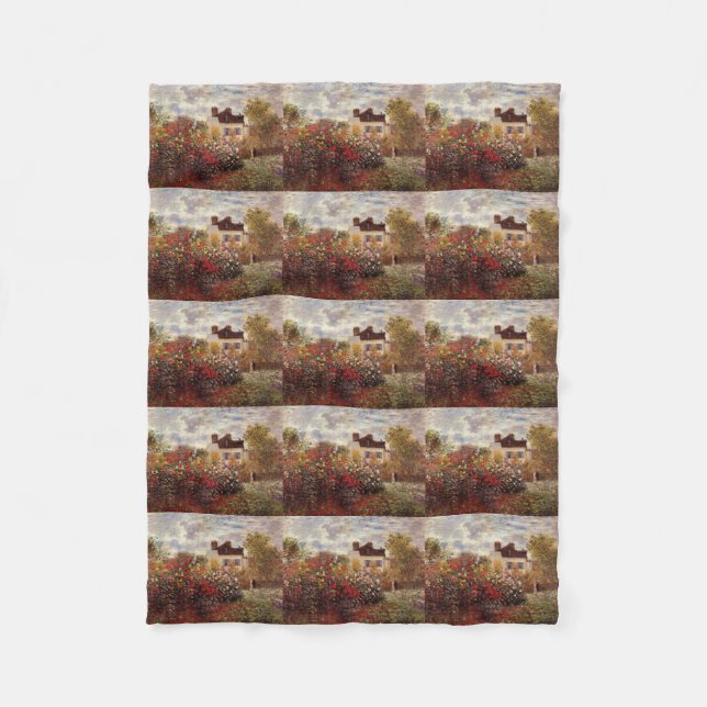 trädgård för vintageblommamonet i den argenteuil fleecefilt (Framsidan)