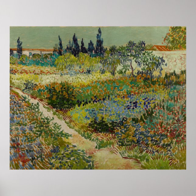 Trädgård i Arles, 1888 Poster (Framsidan)