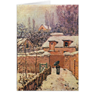 Trädgård i Louveciennes, vinter av Alfred Sisley Hälsningskort