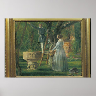 Trädgård i Ringsted med ett forntida dop- Poster