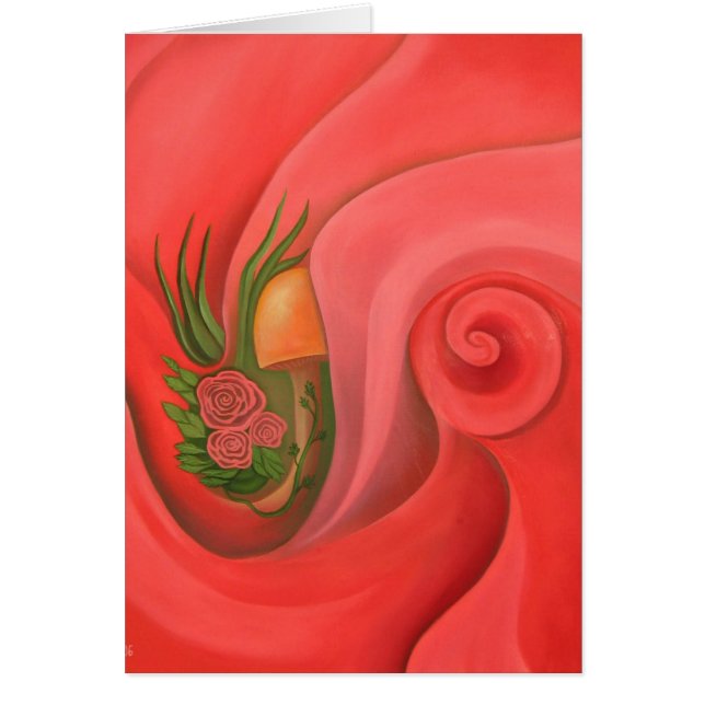 Trädgård i rokortet hälsningskort (Framsidan)