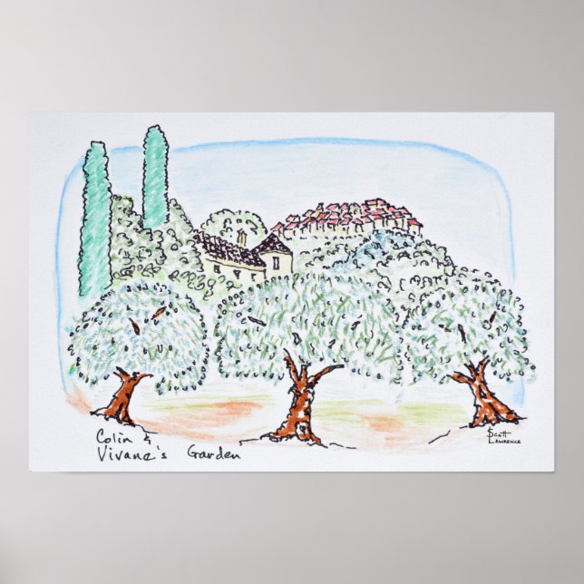 Trädgård i Speracedes, Cabris | Södra Frankrike Poster (Framsidan)