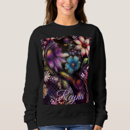 Trädgård Katt Katt Blommig Abstrakt Personlig T Shirt