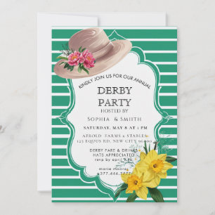 Trädgård Kentucky Derby Festinladan Grön Rand Inbjudningar