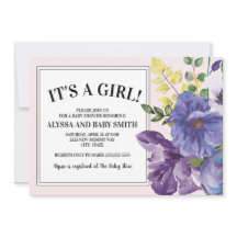 Trädgård Lila Gul Rosa Blommig Flicka Baby Shower