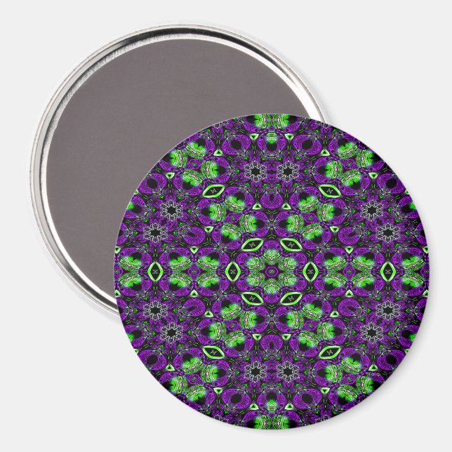 Trädgård med blommor och fjärilar.... magnet (Front/Back)