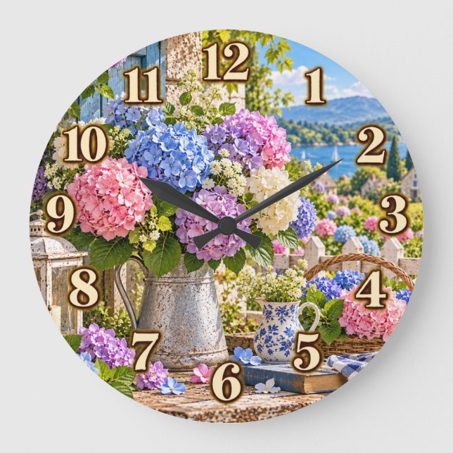 Trädgård med hortensia sjösidans klocka (Framsida)