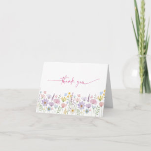 Trädgård med vilda blommor Bröllop Brud- Tack Kort