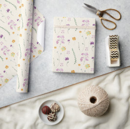 Trädgård med vilda blommor för älvor på landet presentpapper