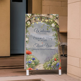 Trädgård med vildblommor och lövhydda, rustik utom poster