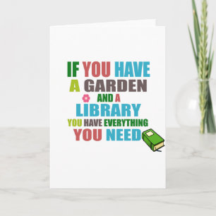 Trädgård och bibliotek är allt du behöver kort