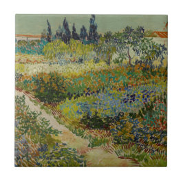 Trädgård på Arles av Vincent Van Gogh Kakelplatta