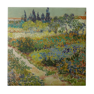 Trädgård på Arles av Vincent Van Gogh Kakelplatta