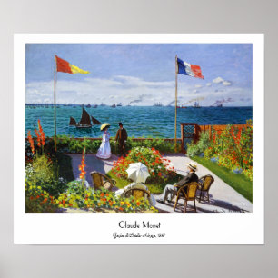 Trädgård på Sainte-Adresse, Claude Monet 1867 Poster