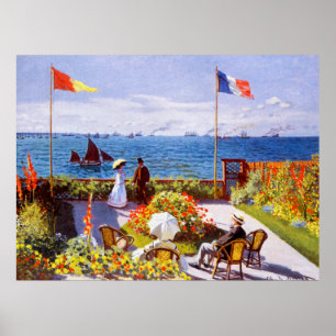 Trädgård på Sainte-Adresse vid Claude Monet Poster
