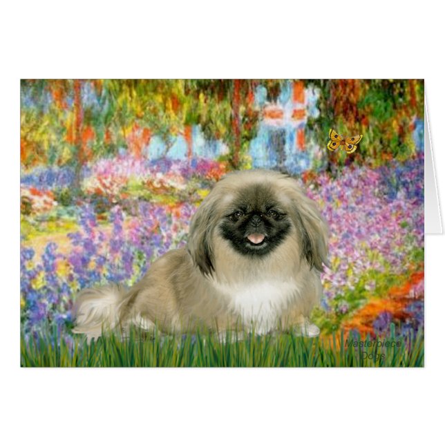 Trädgård - Pekingese 1b Hälsningskort (Framsidan Horizontal)
