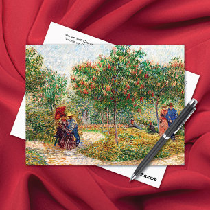 Trädgård Promenerande Par Vincent van Gogh Vykort