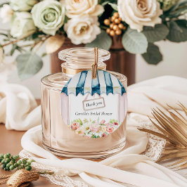 Trädgård Rosa Blommig Bröllopsdusch Rund Gåvor Etiketter