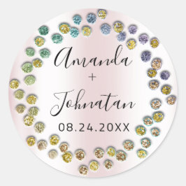 Trädgård Smal Enkelt Namn Datum Svart Rosa Prickar Runt Klistermärke