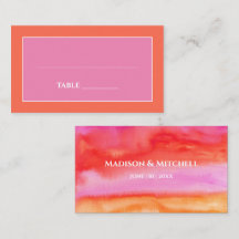 Trädgård Soluppgång Rosa Orange Akvarell Bröllop