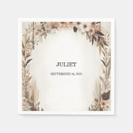 Trädgård Vår Skog Boho Rustik Bröllopsfest Pappersservett