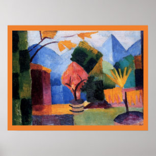 Trädgård vid Thunsjön av August Macke, Vintage Art Poster