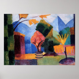 Trädgård vid Thunsjön av August Macke, Vintage Art Poster