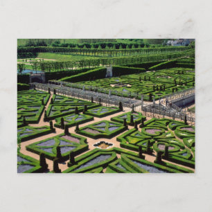 Trädgård vid Villandry Chateau, Indre-et-Loire, Vykort