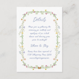 Trädgård Vildblomma Fjäril Brölloppsdetaljer Tilläggskort