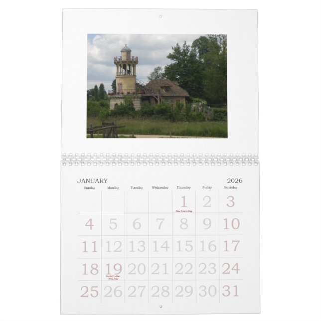 Trädgårdar av den Versailles kalendern Kalender (Jan 2026)