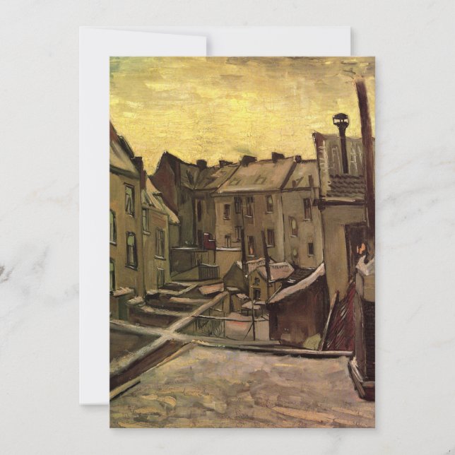 Trädgårdar bakom gamla hus av Vincent van Gogh (Framsida)