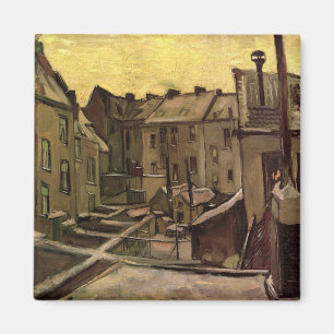 Trädgårdar bakom gamla hus av Vincent van Gogh Magnet