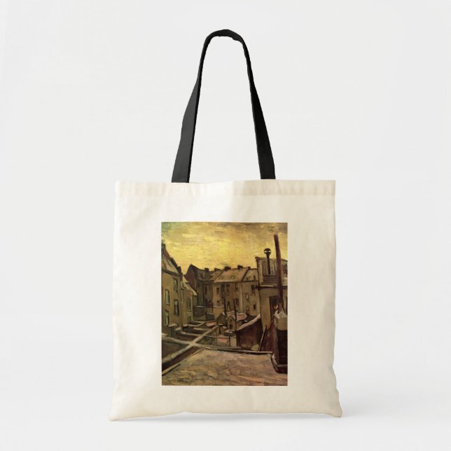 Trädgårdar bakom gamla hus av Vincent van Gogh Tygkasse (Framsidan)