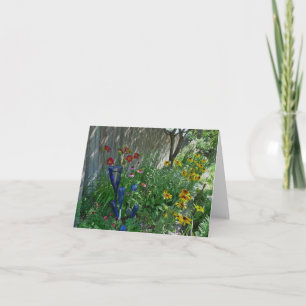Trädgårdar Notecard-Blue Flaskor Kort