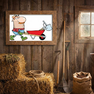 Trädgårdar och hjulbarrow poster